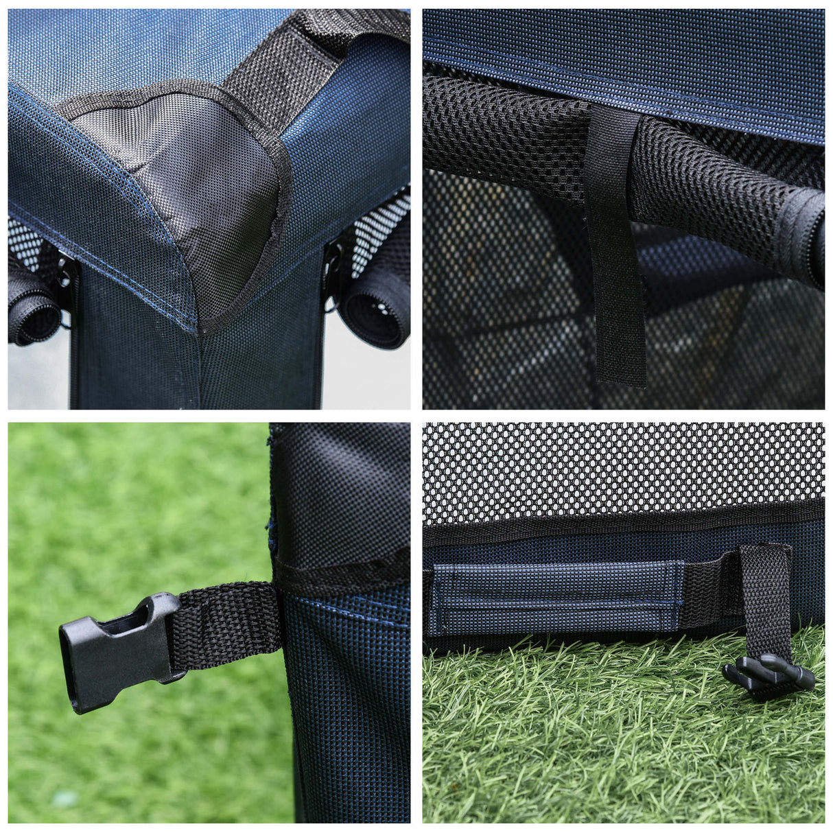 Portable Folding Pet Carrier Bag with Cushion, 70 x 51 x 50cm, Dark Blue
