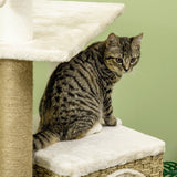 Cat Tree Climbing Tower, 128cm - Beige - Cat Trees - Purr Wish
