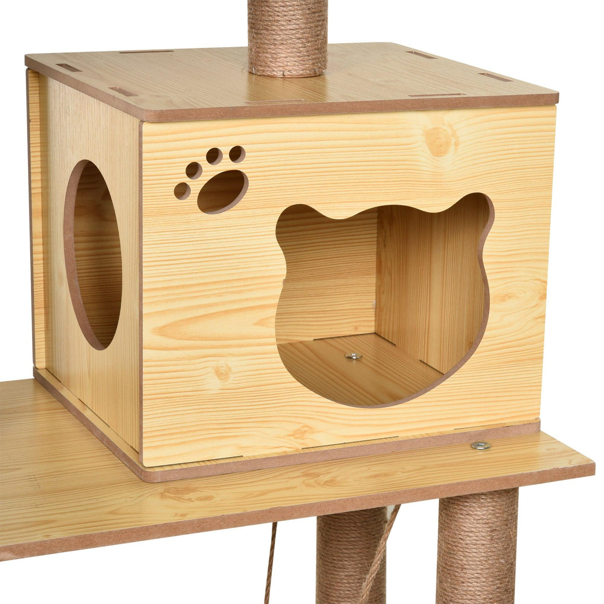 Multi-Level Cat Tree, Scratching Posts, Condo, Ball, 130cm - Yellow - Cat Trees - Purr Wish