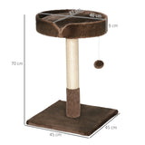 Cat Tree w / Sisal Scratching Post & Ball Toy - Brown - Cat Trees - Purr Wish