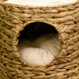 Indoor Cat Barrel Tree with 2 Cat Houses, 47cm - Light Brown - Cat Trees - Purr Wish