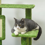 Multi-level Cat Tree Tower with Platforms, 142cm - Green - Cat Trees - Purr Wish