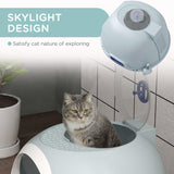 Enclosed Drawer Cat Litter Box - Light Blue - Cat Litter Trays - Purr Wish