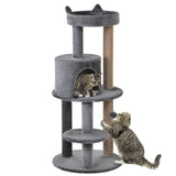 Deluxe 3-Tier Cat Condo Tower, 104cm - Grey - Cat Trees - Purr Wish
