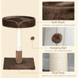 Cat Tree w / Sisal Scratching Post & Ball Toy - Brown - Cat Trees - Purr Wish