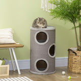 Cosy Cat Barrel Tree Tower, Climbing Frame, 70cm - Light Grey - Cat Trees - Purr Wish