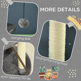 Grey Three-Tier Cat Activity Center Tower, 136cm - Grey - Cat Trees - Purr Wish