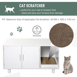 Cat Litter Box Enclosure & House - White - Cat Litter Trays - Purr Wish