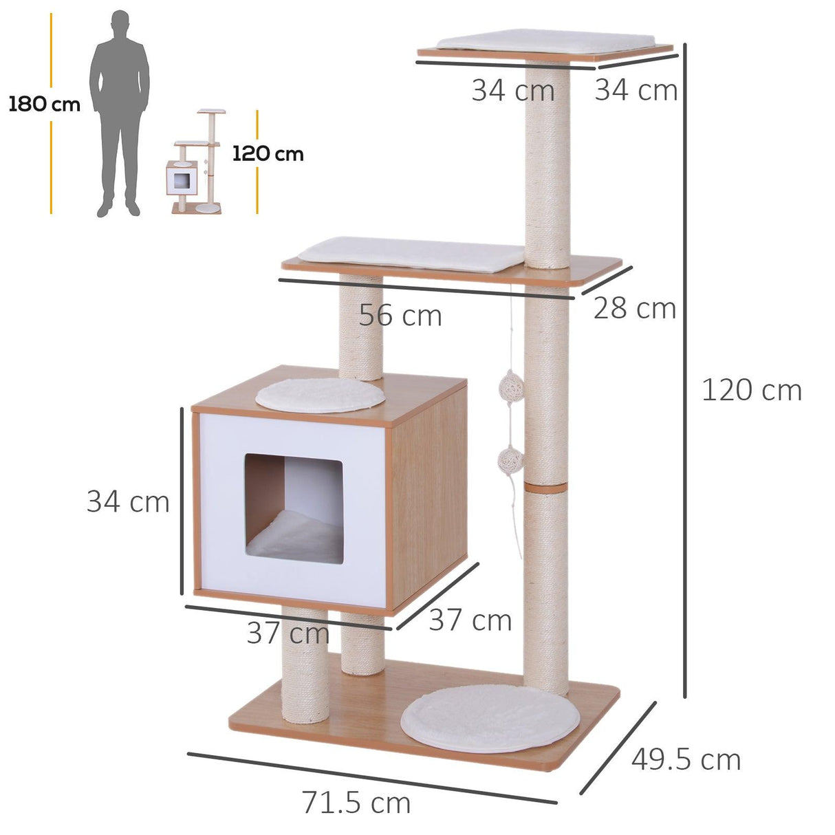 Wooden Cat Scratching Post and Activity Center - Cat Trees - Purr Wish