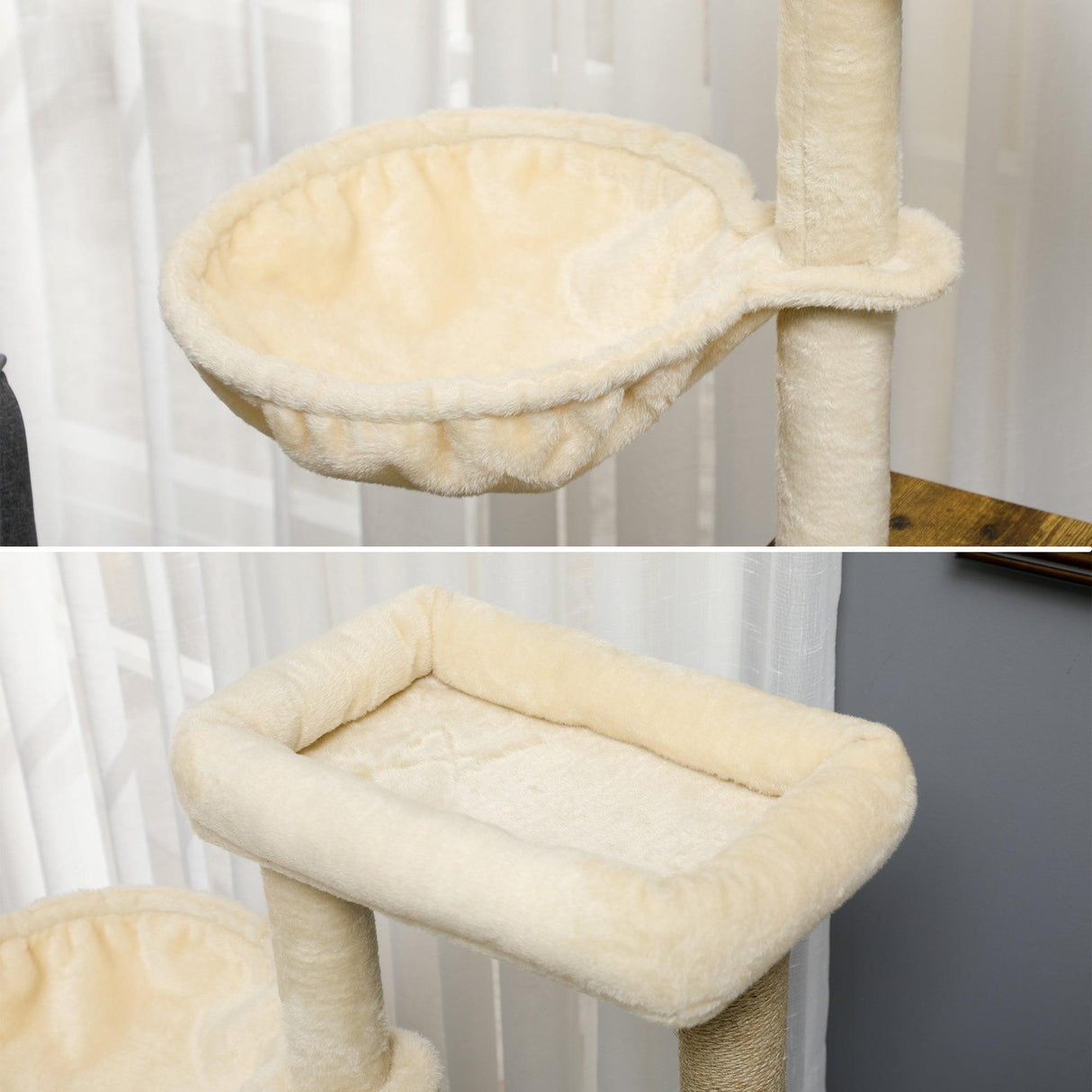 Cat Litter Enclosure w/ Cat Tree, 138cm - Rustic Brown - Cat Trees - Purr Wish