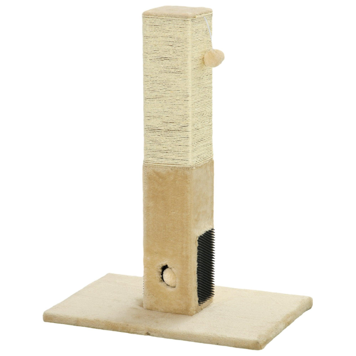 Jute Cat Scratching Post w/ Hanging Toy, 79Hcm - Beige - Cat Scratchers - Purr Wish