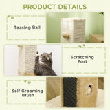 Jute Cat Scratching Post w/ Hanging Toy, 79Hcm - Beige - Cat Scratchers - Purr Wish