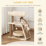 Cat Tree with Scratching Posts, 76cm - Light Brown - Cat Trees - Purr Wish