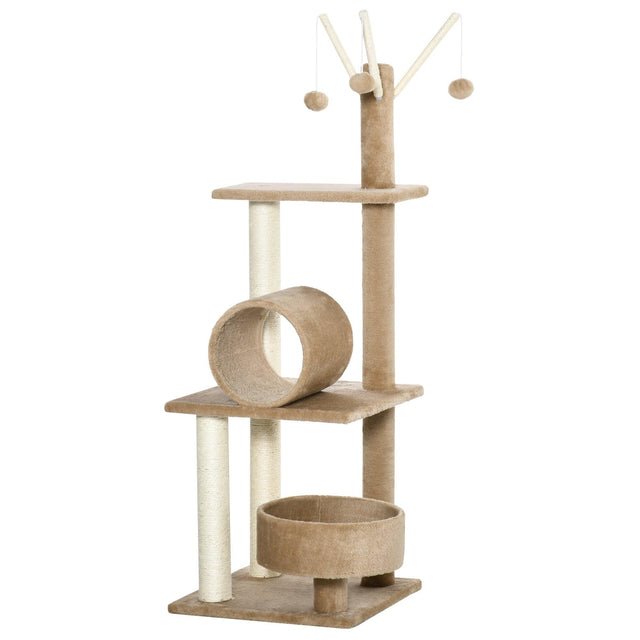 Cat Tree Tower Activity Center, 121cm - Light Brown - Cat Trees - Purr Wish