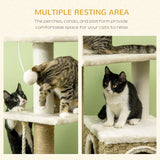 Cat Tree Climbing Tower, 128cm - Beige - Cat Trees - Purr Wish