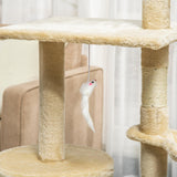 Multi-Level Cat Tree House, 134.2cm - Beige - Cat Trees - Purr Wish