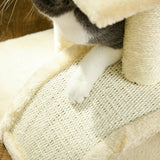 Compact Cat Tree with Scratching Post & Pad, 72cm - Cream White - Cat Trees - Purr Wish
