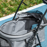 Cat Stroller with Rain Cover and EVA Wheels - Grey - Cat Carriers & Strollers - Purr Wish