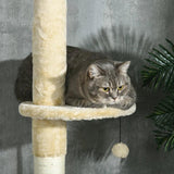 Multi-level Cat Tree w/ Scratchers, Cat House, 225-255cm - Beige - Cat Trees - Purr Wish