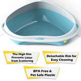 Cat Corner Litter Tray Large or Jumbo Rim Pet Open Toilet Pan Box Cat Centre® - Cat Litter Trays - Purr Wish